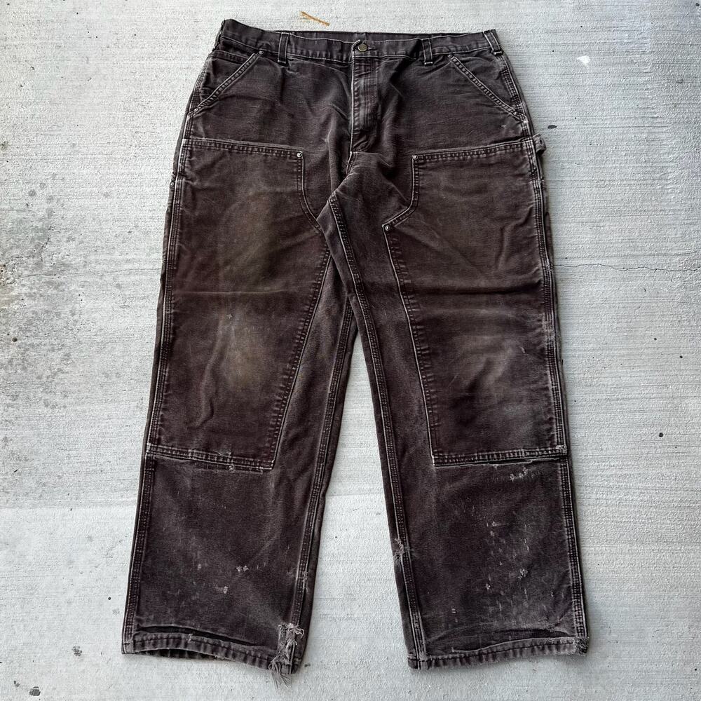 Carhartt faded brown double knee work wear carpenter pants